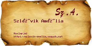 Szlávik Amália névjegykártya