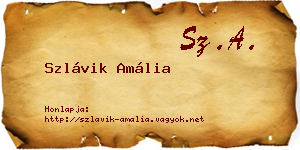 Szlávik Amália névjegykártya