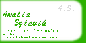 amalia szlavik business card